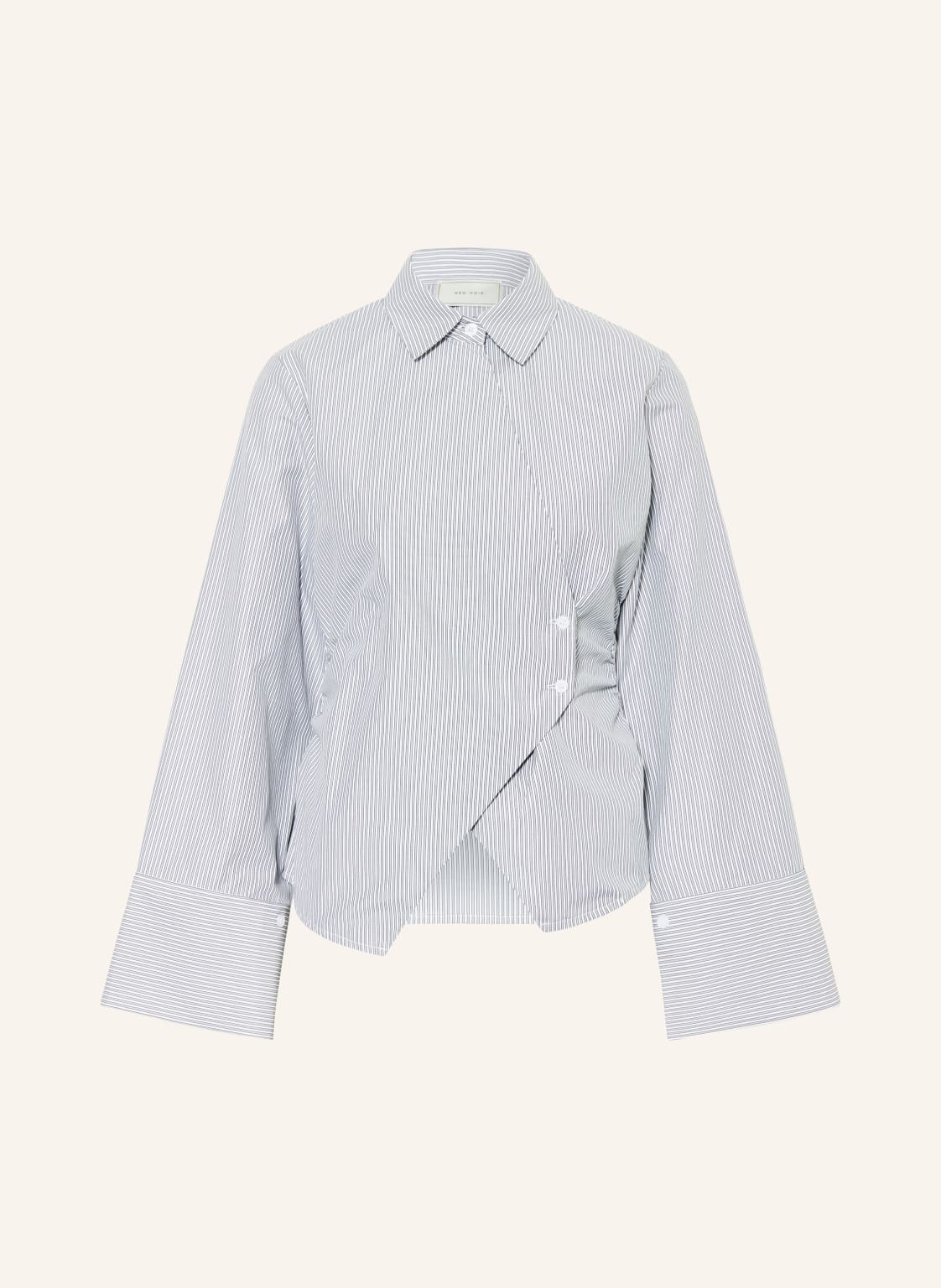 Neo Noir Hemdbluse Fenli In Wickeloptik grau von NEO NOIR