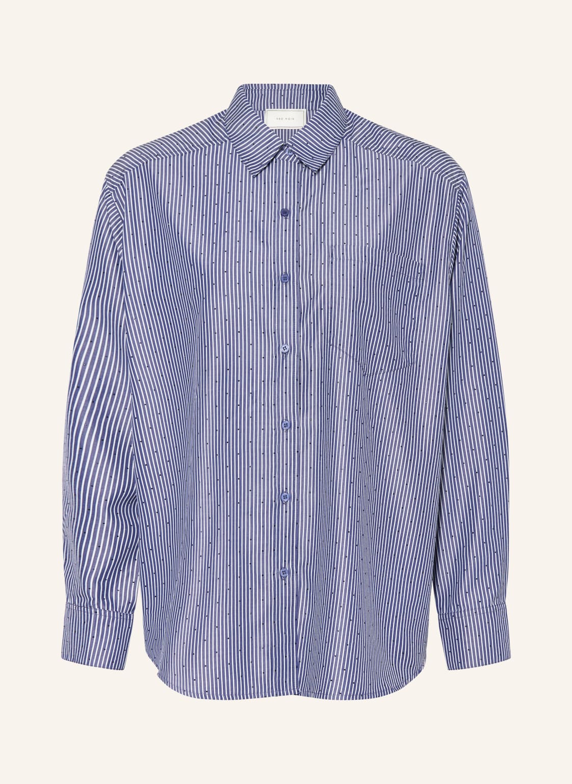 Neo Noir Hemdbluse Mit Schmucksteinen blau von NEO NOIR