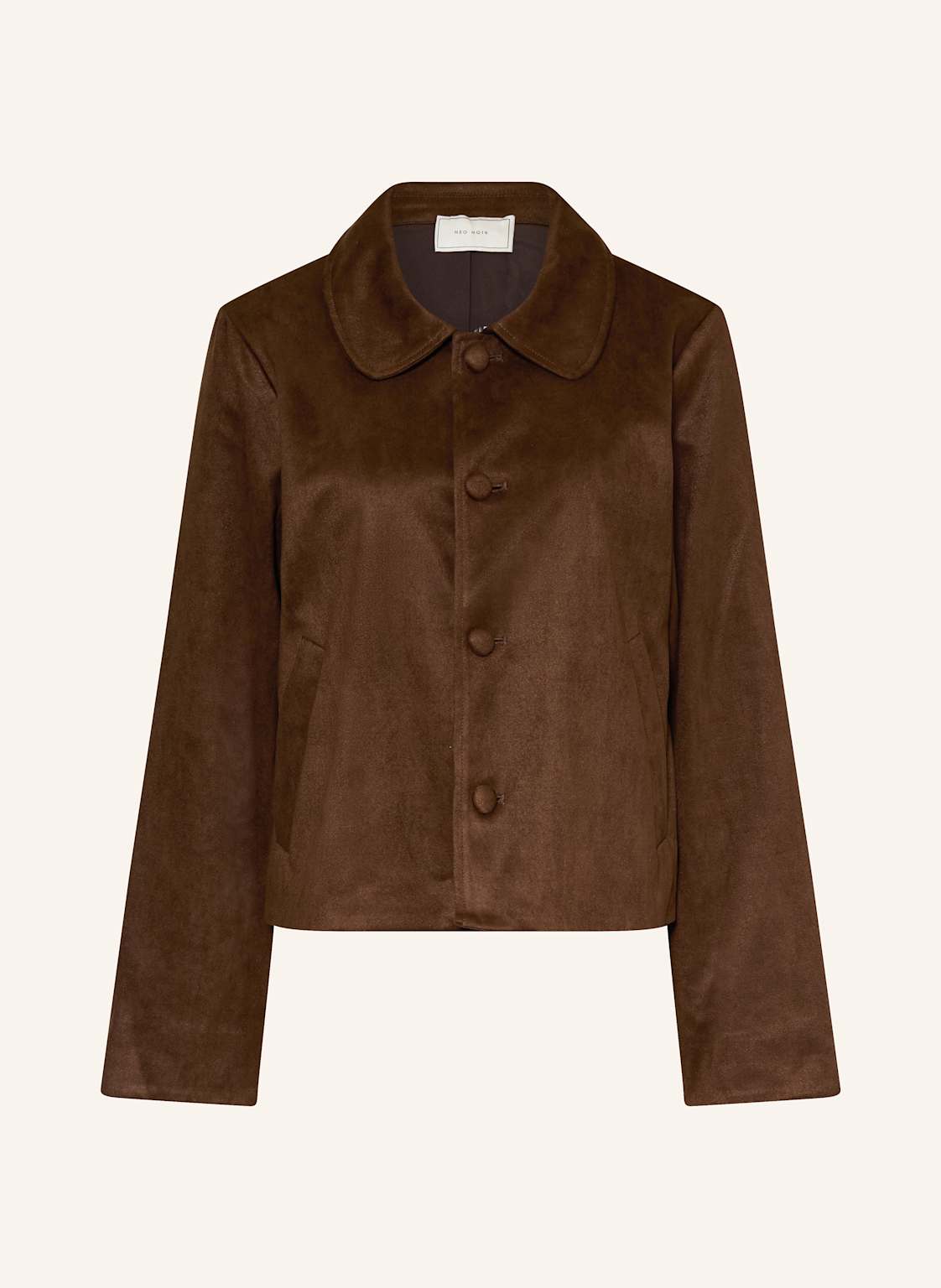 Neo Noir Kastenjacke Nilo In Lederoptik braun von NEO NOIR