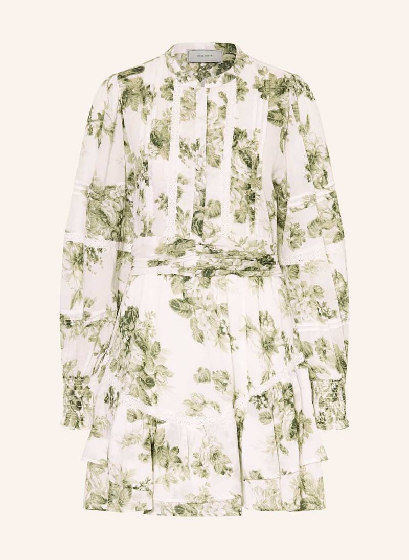 Neo Noir Kleid Roberta Flower Flow Mit Lochspitze gruen von NEO NOIR