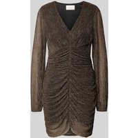 Neo Noir Knielanges Kleid mit Raffungen in Metallic Braun, Größe 42 von NEO NOIR