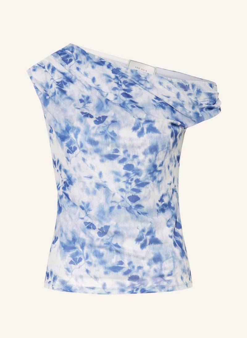 Neo Noir One-Shoulder-Top Peri Aus Mesh blau von NEO NOIR