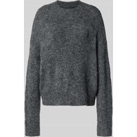 Neo Noir Oversized Strickpullover mit Rundhalsausschnitt Modell 'Paulina' in Anthrazit, Größe 34 von NEO NOIR