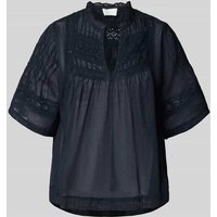 Neo Noir Regular Fit Bluse mit V-Ausschnitt Modell 'Siama' in Marine, Größe 38 von NEO NOIR