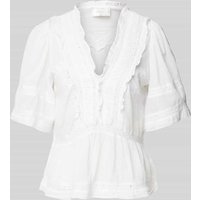 Neo Noir Regular Fit Bluse mit Häkelspitze Modell 'Evienne Voile' in Weiss, Größe 42 von NEO NOIR