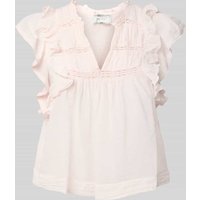 Neo Noir Regular Fit Blusentop mit Kappärmeln Modell 'Jayla' in Pink, Größe 40 von NEO NOIR