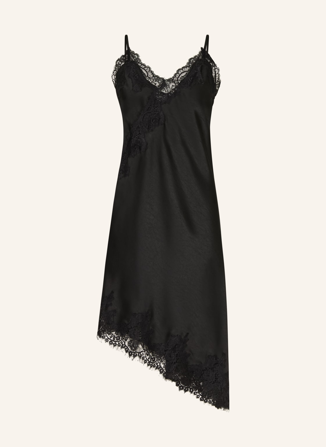 Neo Noir Satinkleid Sorelle Mit Spitze schwarz von NEO NOIR