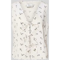 Neo Noir Slim Fit Blusentop mit Häkelspitze Modell 'Bibi' in Offwhite, Größe 38 von NEO NOIR