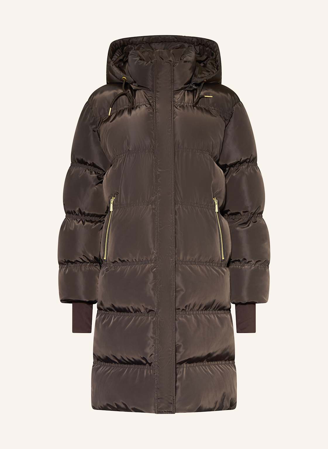 Neo Noir Steppmantel Lucette Mit Abnehmbarer Kapuze braun von NEO NOIR