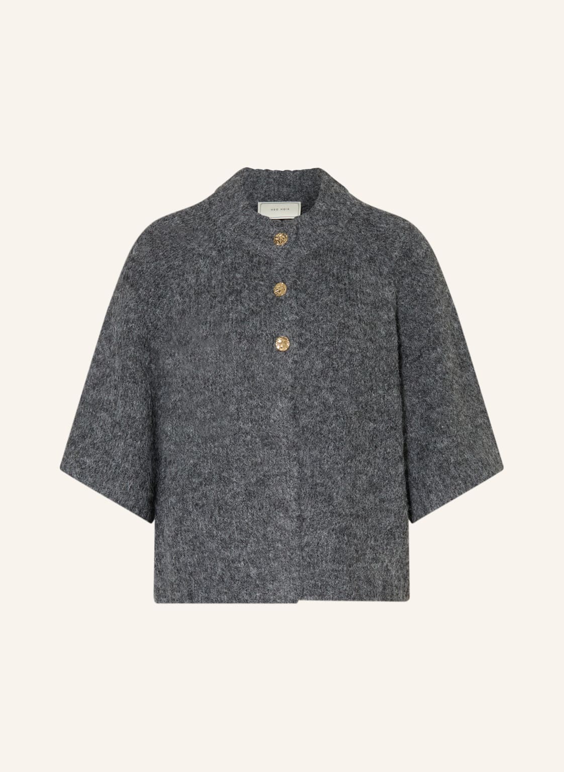 Neo Noir Strickjacke Benuta Mit 3/4-Arm grau von NEO NOIR