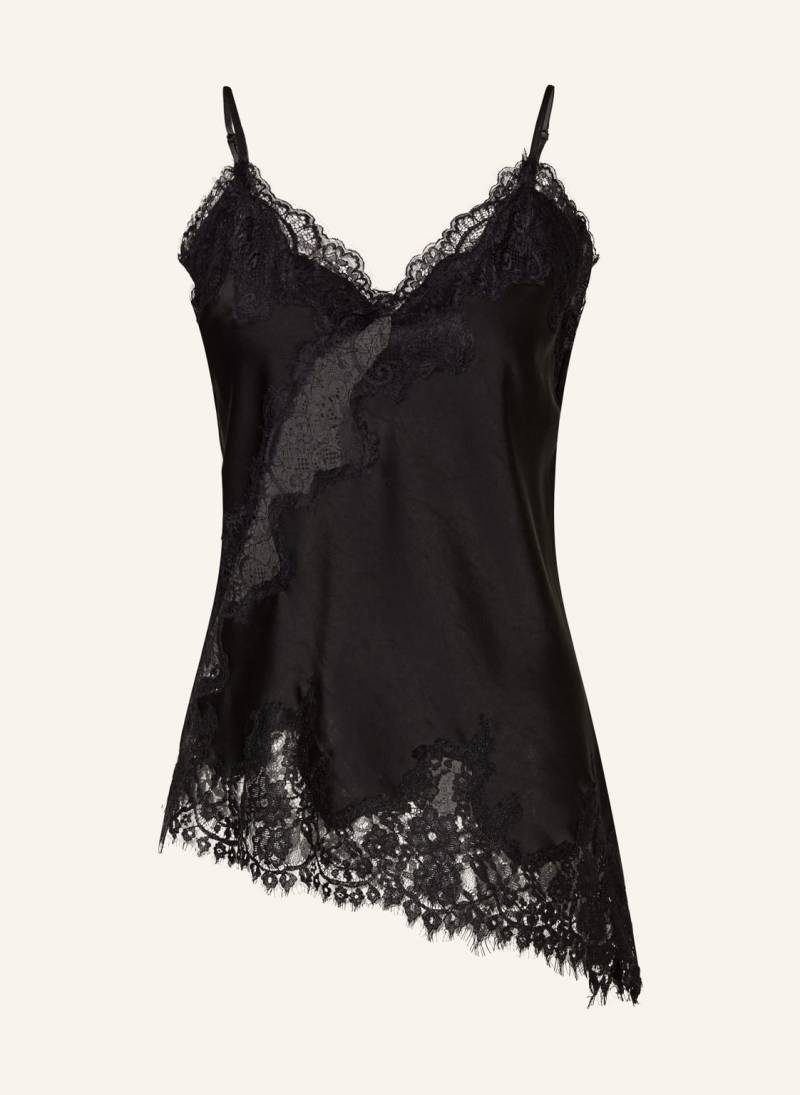 Neo Noir Top Viole Mit Spitze schwarz von NEO NOIR