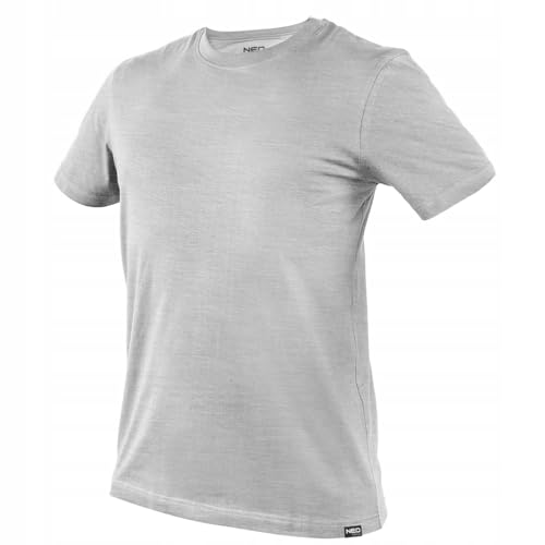 NEO TOOLS Herren Basic T-Shirt Graue Melange aus Baumwolle und Viskose - Rundhals Unterhemd für Männer - Single Jersey Strick - Bequemes Herren-T-Shirt Gr. S-3XL von NEO TOOLS