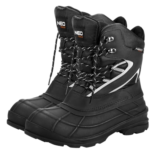 NEO TOOLS Sicherheitsschuhe Herren Winter Größe: 41-46 | Winterschuhe mit Reflektoren - Rutschfeste Sohle, Wasserdicht, Isoliert | Winterarbeitsschuhe Männer, Schneestiefel - 43 EU von NEO TOOLS