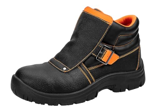 NEO TOOLS Sicherheitsschuhe Herren rutschfest Leder Sicherheitsstiefel Arbeitsschuhe atmungsaktiv leicht Arbeitsstiefel, Sicherheitsschuhe Schweißer Schweißerschuhe - Größe 39-47 (39) von NEO TOOLS