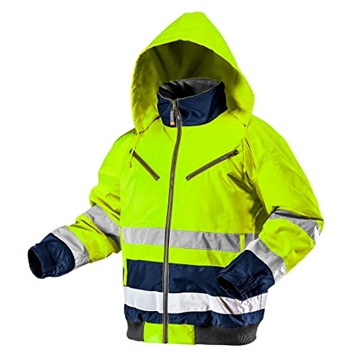 NEO TOOLS Thermo Warnschutzjacke EN 20471 Warnjacke orange Neon gelb Arbeitsjacke Warnschutz Sicherheitsjacke XL Neongelb von NEO TOOLS