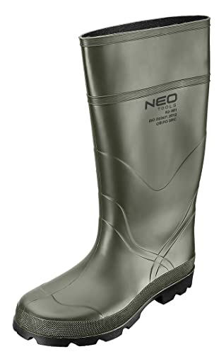 NEO TOOLS Unisex-Erwachsene Langschaft Gummistiefel - Herren Gummistiefel Komfort - Herren Stiefel - Rutschfest, weite Passform, wasser- und schlammundurchlässig - Größe 40-47 von NEO TOOLS