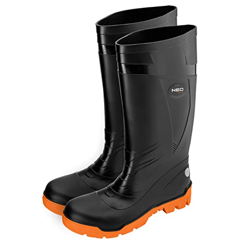 NEO TOOLS Unisex-Erwachsene Langschaft Gummistiefel - Herren Gummistiefel Komfort - Herren Stiefel - Rutschfest, weite Passform, wasser- und schlammundurchlässig - Größe 40-47 von NEO TOOLS