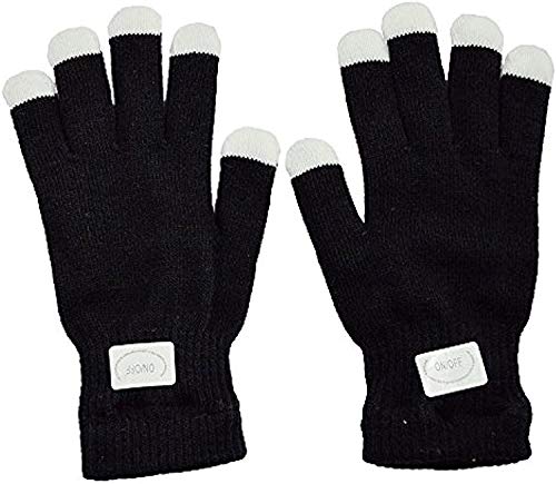 NEO+ Blinkende Handschuhe Glow 7 Mode LED Rave Light Finger Beleuchtung Mitt Schwarz -KINDERGRÖSSE von NEO+