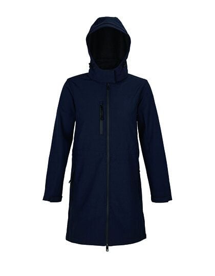 NEOBLU Softshell Damenmantel Lange Jacke mit abnehmbarer Kapuze Wasserdicht Fleece Innenfutter von NEOBLU