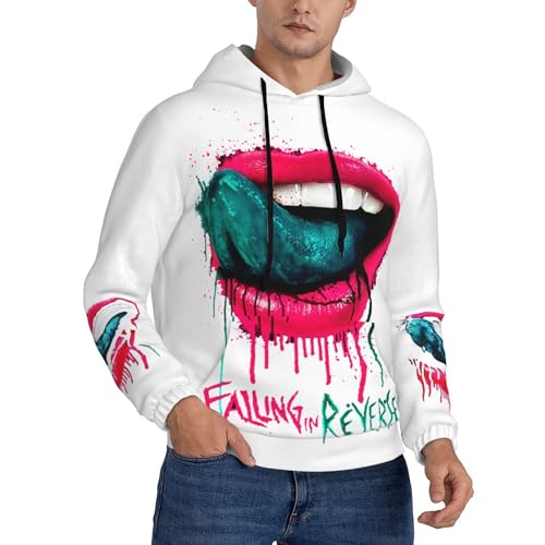 NEOEMLATY Herren Falling Druck Hoodie In Kapuzenpullover Reverse Schwarz Langarm lässig Pullover Sweatshirt Musik Band Kleidung Merch für Männer Fans Merch Geschenke von NEOEMLATY