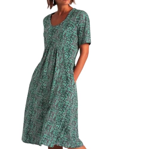 NEOFEN Hochzeitsgastkleid in Übergröße für Damen, Sommer, lässiges Boho-Maxikleid mit Blumenmuster, Ärmel, Empire-Taille mit Tasche von NEOFEN