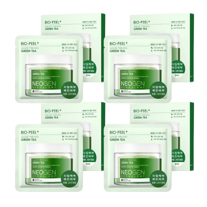 NEOGEN Dermalogy - Bio - Peel Gauze Peeling - Green Tea - 8 Pads - 8pcs - Green (4ea) Set von NEOGEN Dermalogy