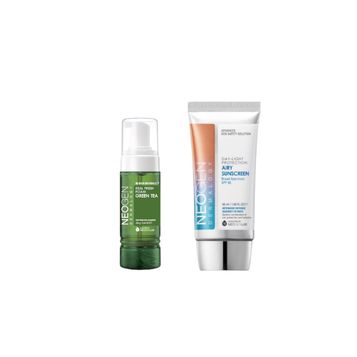 NEOGEN Dermalogy Real Fresh Foam - 160g - Green Tea (New Version) (1ea) + Day-Light Protection Airy Sunscreen SPF50+ - 50ml... von NEOGEN Dermalogy