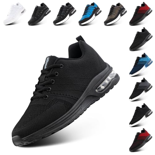 NEOKER Turnschuhe Damen Herren Laufschuhe Sportschuhe Running Shoes Tennisschuhe Air Sneakers Fitnessschuhe Leicht Outdoor Weit Gym Schwarz C EU 40 von NEOKER