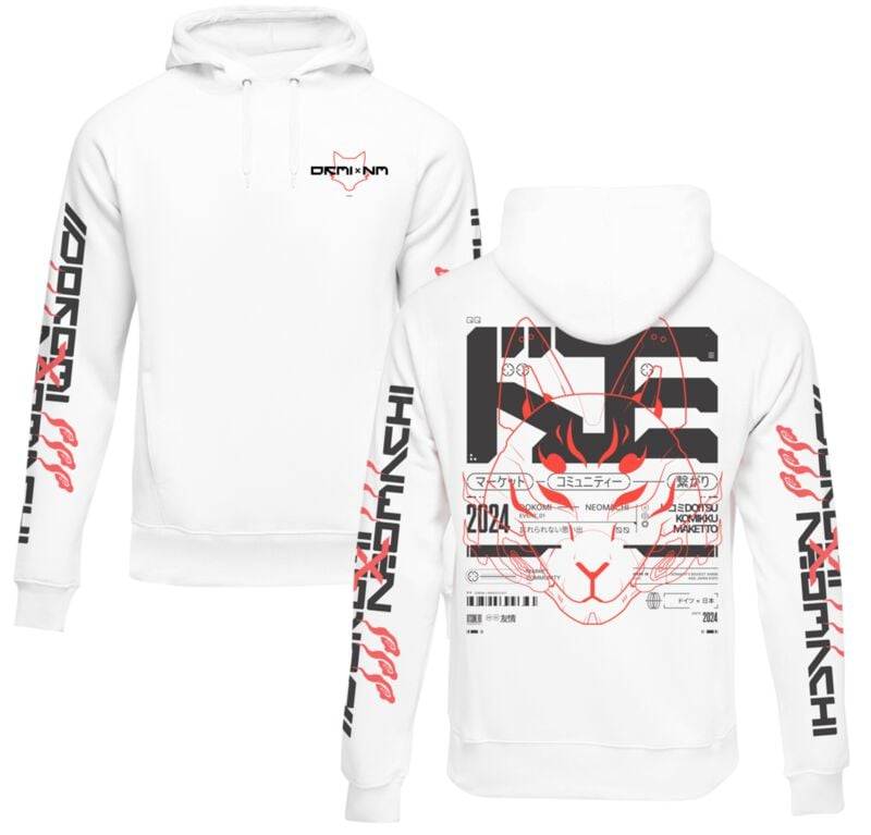 NEOMACHI DKMIxNM Kapuzenpullover weiß in M von NEOMACHI