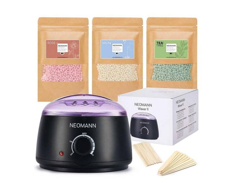 NEOMANN Warmwachs-Haarentferner Waxer II Waxing Kit für Frauen-Nicht klebend,teflonbeschichtet, Ganzkörper-Waxing von NEOMANN