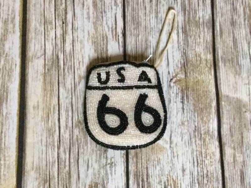 Schwarz Und Weiß Irisierende Perlen Vintage Retro Geldbörse Usa 66/Neuheit von NEONBULL