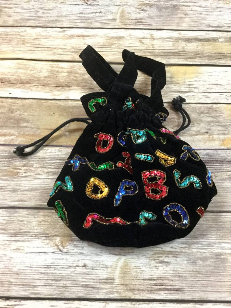 Vintage Draw String Regenbogen Pailletten Geldbörse/Alphabet Beutel Handtasche Abcs 123 Clutch Vintage Draw String Regenbogen Pailletten Geldbörse/Alphabet Beutel Handtasche Abcs 123 Clutch von NEONBULL