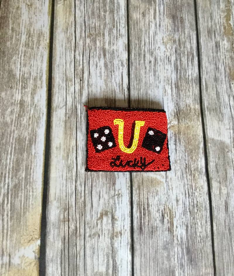 Vintage Inspirierte Lucky U Dice Perlen Geldbörse Verschönerte Beutel von NEONBULL
