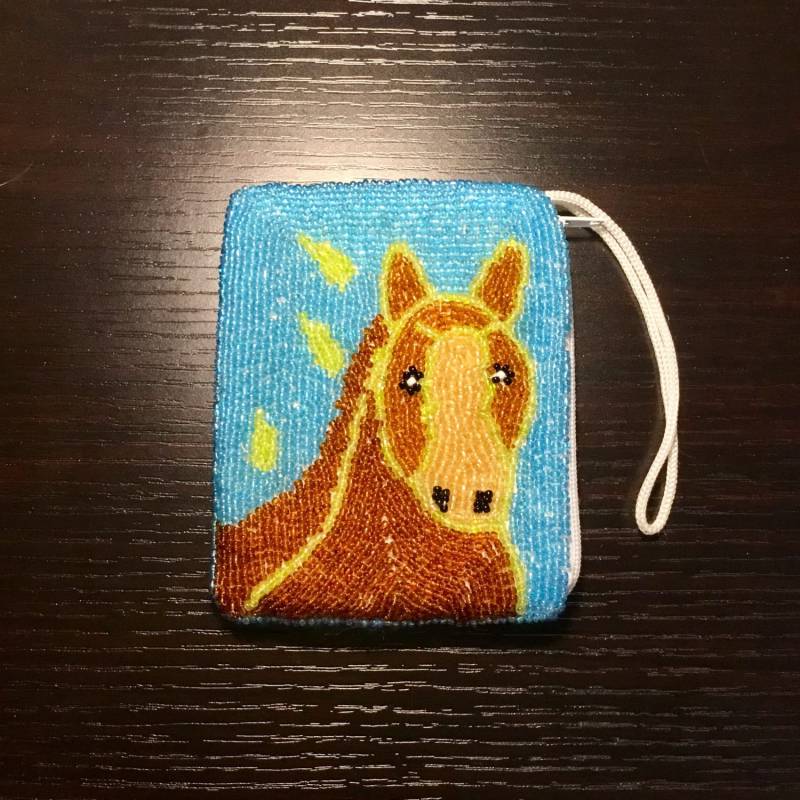 Vintage Pferd Verzierte Neuheit Perlen Geldbörse / von NEONBULL