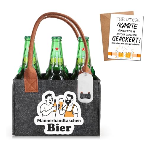 NEONSKY Witzige Ruhestandsgeschenk – Bier-Handtasche für Männer mit Flaschenöffner & Grußkarte – Biertasche aus hochwertigem Filz für 6 Bierflaschen – Geschenk für Kollegen, Freunde & Männer NEONSKY Witzige Ruhestandsgeschenk – Bier-Handtasche für Männer mit Flaschenöffner & Grußkarte – Biertasche aus hochwertigem Filz für 6 Bierflaschen – Geschenk für Kollegen, Freunde & Männer von NEONSKY