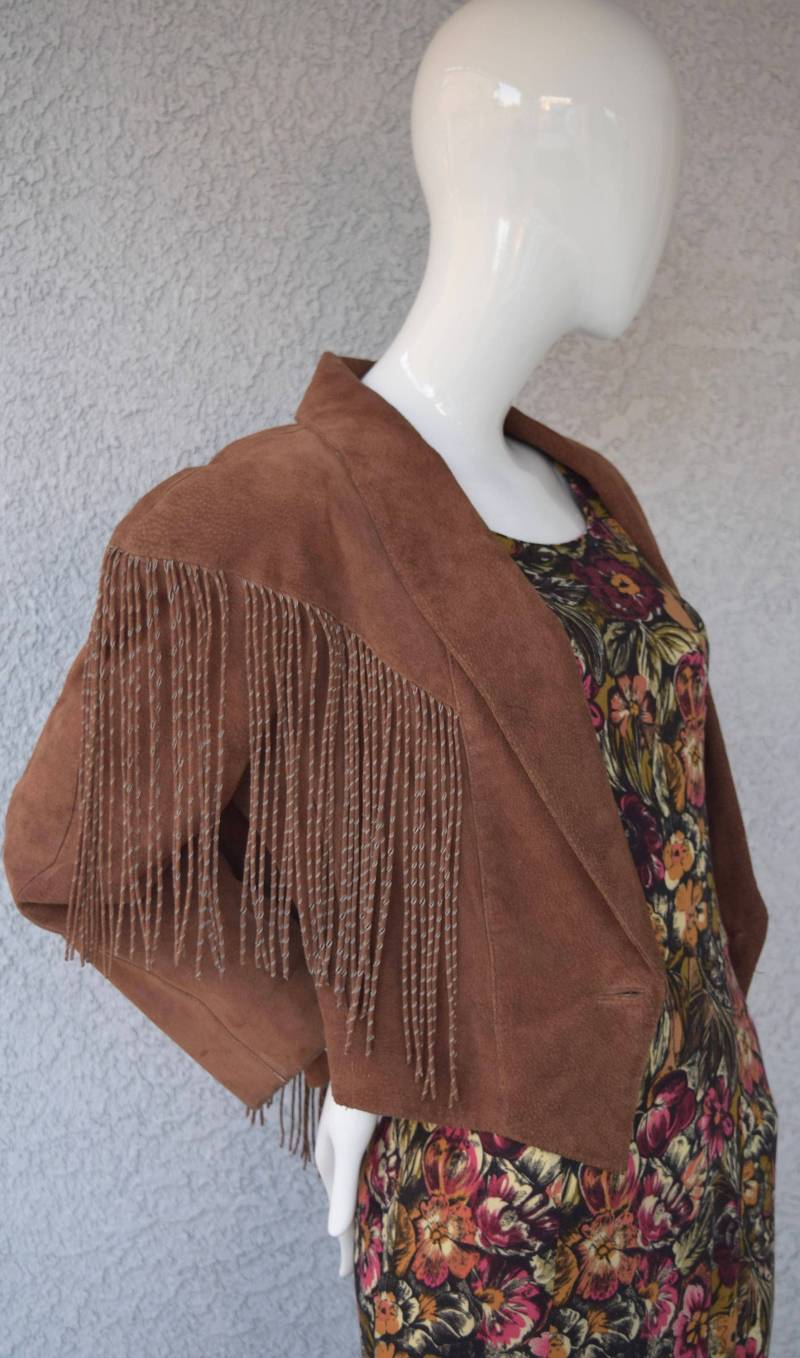 Leder-Twist-Fransen-Blazer von NEONWESTCO