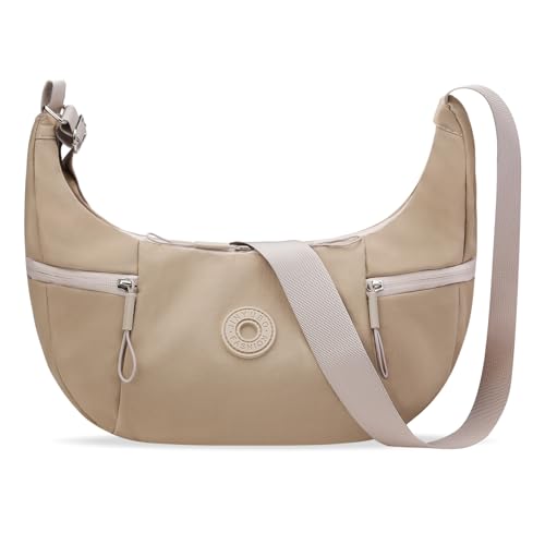NEOOEN Damen-Umhängetasche, wasserabweisend, Nylon, Crossbody-Tasche mit mehreren Taschen, lässige Hobo-Tasche für Reisen im Freien, Khaki NEOOEN Damen-Umhängetasche, wasserabweisend, Nylon, Crossbody-Tasche mit mehreren Taschen, lässige Hobo-Tasche für Reisen im Freien, Khaki von NEOOEN