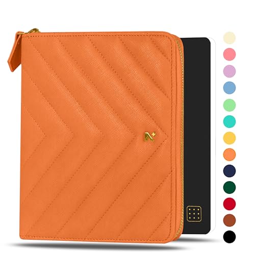 NEORAH B6-Notebook-Hülle mit Kompendium + Punktraster-Tagebuch | Kunstlederhülle + Stiftschlaufe | 2 vordere 1 Rückfach | 6 Kartenfächer – Orange NEORAH B6-Notebook-Hülle mit Kompendium + Punktraster-Tagebuch | Kunstlederhülle + Stiftschlaufe | 2 vordere 1 Rückfach | 6 Kartenfächer – Orange von NEORAH