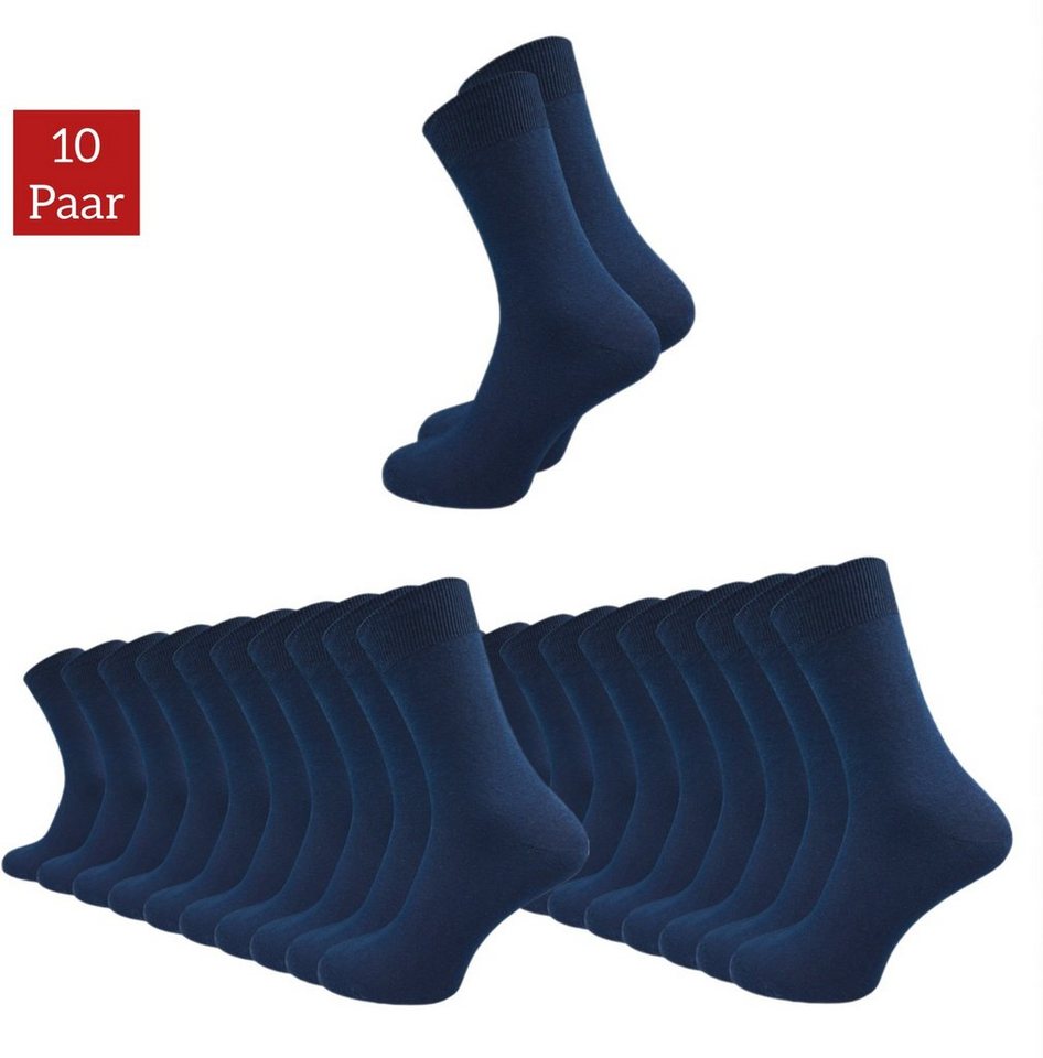 NERS Socken 10 Paar für Damen & Herren aus %100 Baumwolle - ohne Naht - ohne Gummi (10-Paar, 10 Paar) für Business und Freizeit. Socken mit venenfreundlichem Komfortbund von NERS