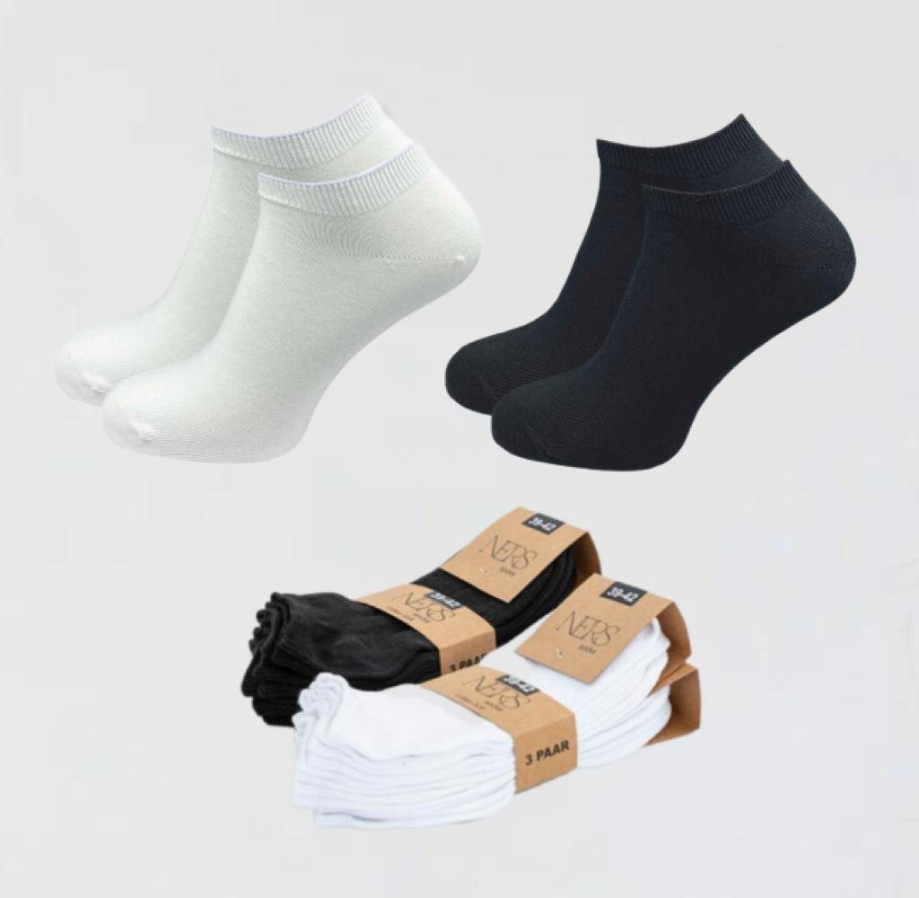 NERS Sneakersocken für Damen und Herren aus Baumwolle mit Bündchen (6-Paar, 6 Paar) von NERS