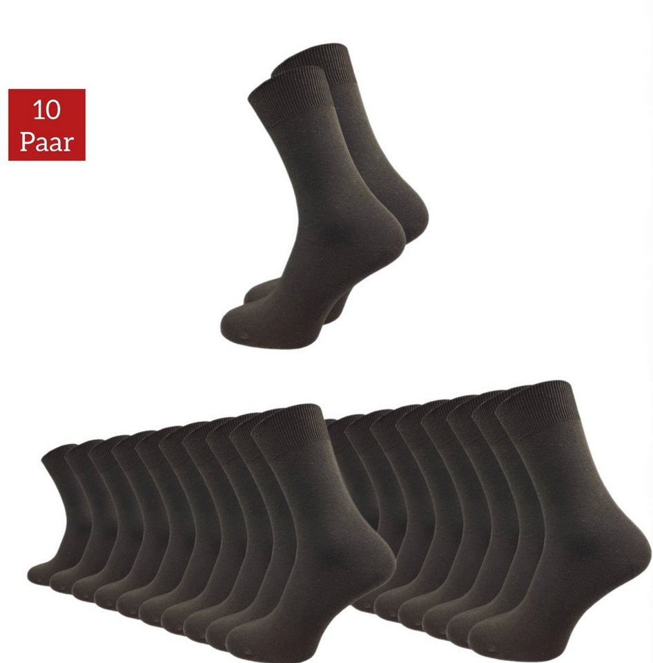 NERS Socken 10 Paar für Damen & Herren aus %100 Baumwolle - ohne Naht - ohne Gummi (10-Paar, 10 Paar) für Business und Freizeit. Socken mit venenfreundlichem Komfortbund von NERS