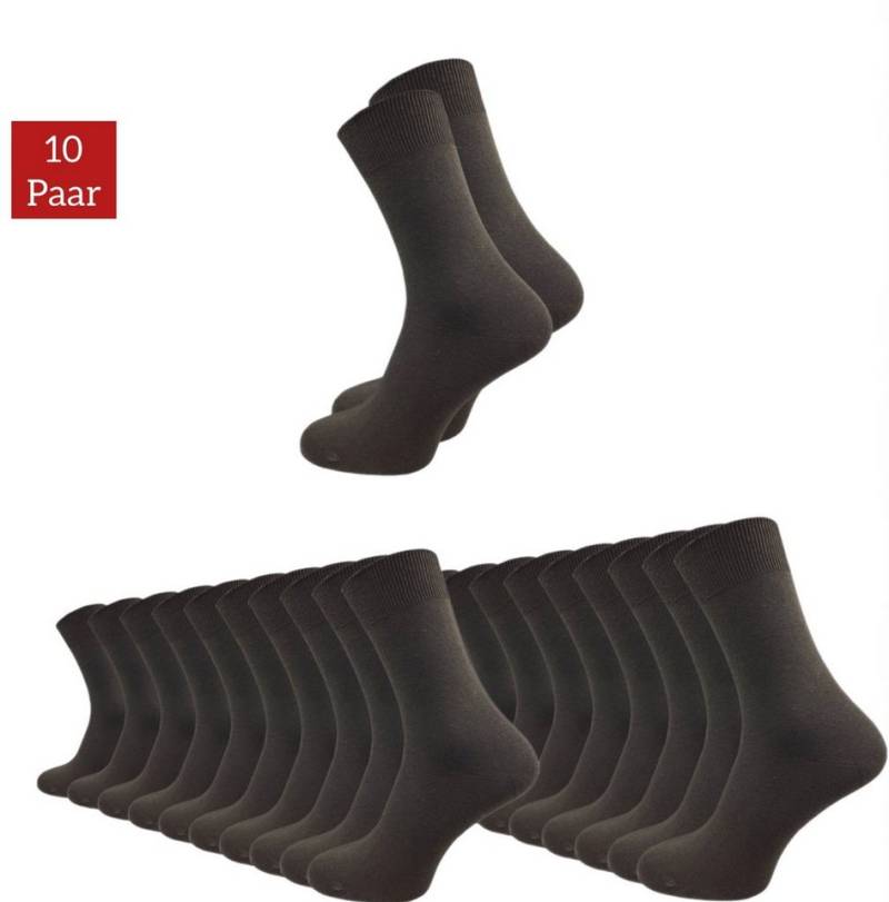 NERS Socken 10 Paar für Damen & Herren aus %100 Baumwolle - ohne Naht - ohne Gummi (10-Paar, 10 Paar) für Business und Freizeit. Socken mit venenfreundlichem Komfortbund von NERS