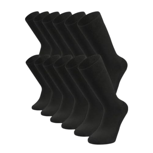 Socken (6 Paar) mit Frotteesohle für Damen und Herren und ohne Naht (DE/NL/SE/PL, Numerisch, 43, 46, Regular, Regular, Schwarz) von NERS