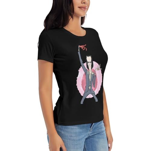 Damen klassischer Baumwolle T-Shirts Nick Logo Grafik Druck Cave Tshirt Rundhalsausschnitt Kurzarm T Shirt Sommer Lässiges Band Tops für Frauen Mädchen Geschenk for Fans von NESITK
