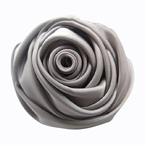 Damen Brosche Elegant Stoff Rose Brosche Blumenbrosche Mode Brosche Professionelle Montage Schmuck Werkzeugmänner Und Frauen Hochzeit Bankett Damen Brosche Elegant Vintage (Color : Grey) von NESPIQ