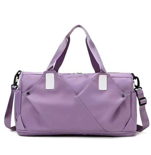 Für Reisen Kurzurlaub 18-Zoll-Übernachtungstasche Für Damen, Reisetasche, Wochenendtasche, Handgepäcktasche, Oxford-Stoff Mit Kulturbeutel (Color : Purple, Size : 48 * 21 * 23cm) von NESPIQ