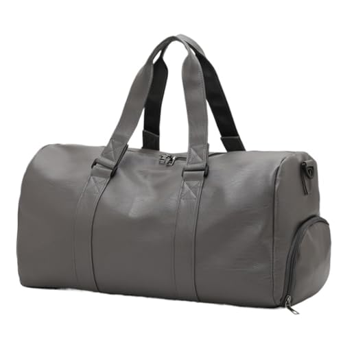 Für Reisen Kurzurlaub 19-Zoll-PU-Ledertasche, wasserdichte Seesäcke, Duffle-Rucksack-Tasche Für Männer Und Frauen Mit Kulturbeutel (Color : A, Size : 50 * 23 * 30cm) von NESPIQ