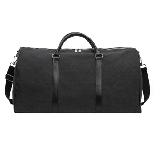 Für Reisen Kurzurlaub 20 Zoll Große Canvas-Umhängetasche, Große Kapazität, Reisetasche, Wochenendtasche, Handgepäck Für Herren Mit Kulturbeutel (Color : Black, Size : 53 * 27 * 27cm) von NESPIQ