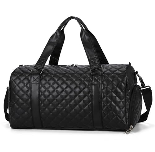 Für Reisen Kurzurlaub 20-Zoll-Reisetasche Für Damen, Große Weekender-Übernachtungstasche Aus PU-Leder Mit Schuhbeutel Mit Kulturbeutel (Color : B, Size : 530 * 260 * 270mm) von NESPIQ