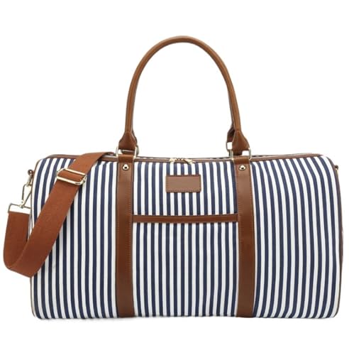 Für Reisen Kurzurlaub Canvas Weekender Duffel Bag Für Männer Frauen Overnight Travel Tote Carryon Schulterhandtasche Mit Kulturbeutel (Color : A, Size : 50 * 24 * 27cm) von NESPIQ